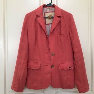 Coral Pink Linen Blazer